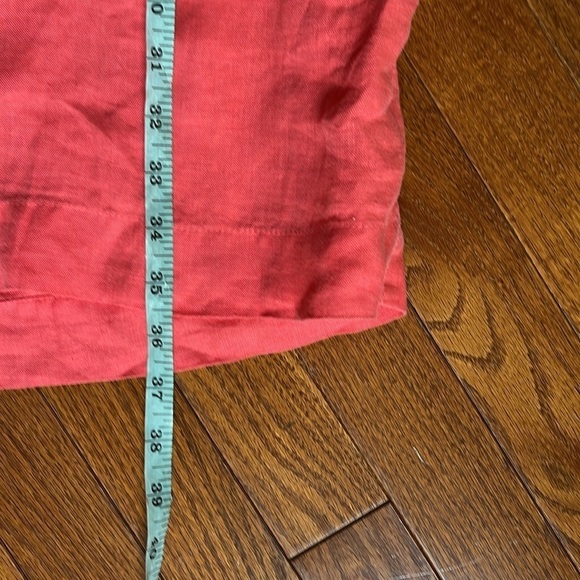 C&C California | Sleeveless 100% Linen Dress w. Collar in Coral Size 10 Summer - Picture 9 of 9
